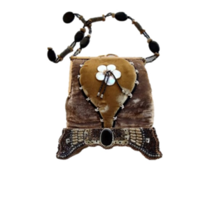 NWOT - Fleur de Paris - Velvet Beaded Evening Bag - Statement Piece!